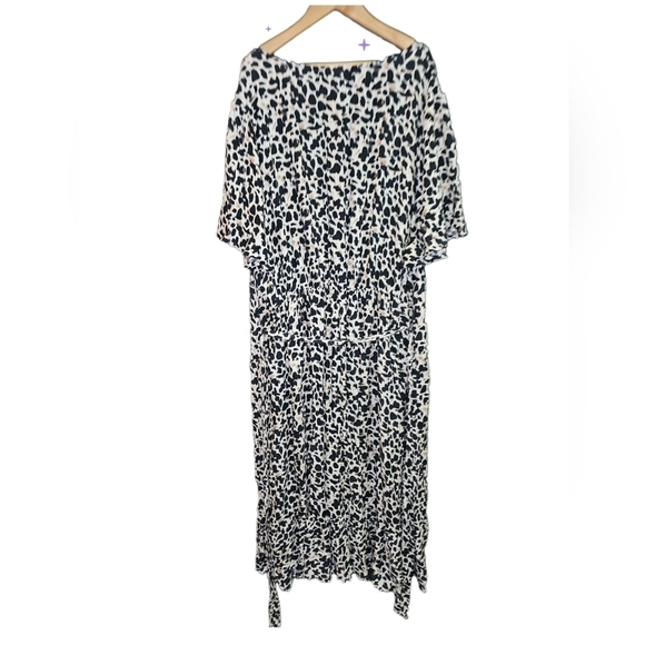 Rachel Roy Hi-Lo Dress Womens Plus 2X Flutter Sleeves Leopard Print Mob Wife - Picture 3 of 7